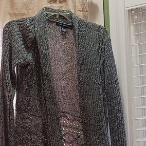 89th and Madison Sweater Jacket, Size Small. Grey in color